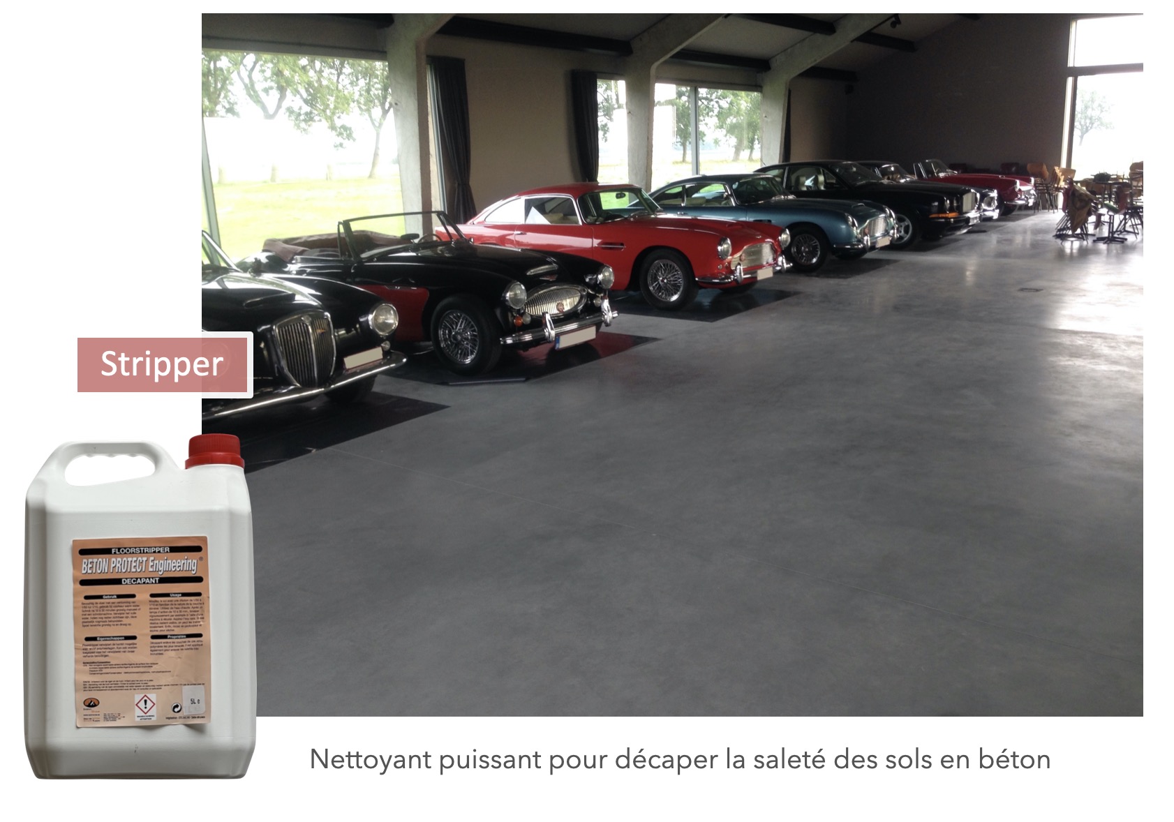 "S" : Nttoyant puissant pour décaper les sols en béton ancien
